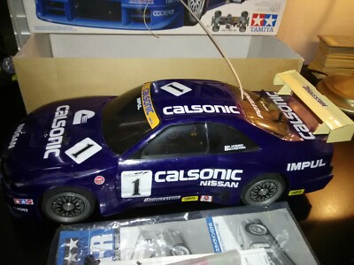 TAMIYA 1/10 RC Calsonic Skyline GT-R 4WD Racing Car Model Kit from