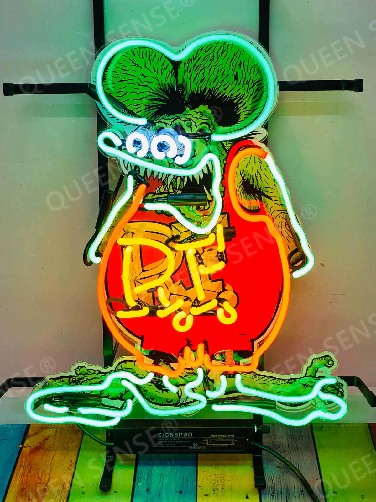 茨城 ラットフィンク 両面ネオン看板 店舗ガレージに☆まるみDIY