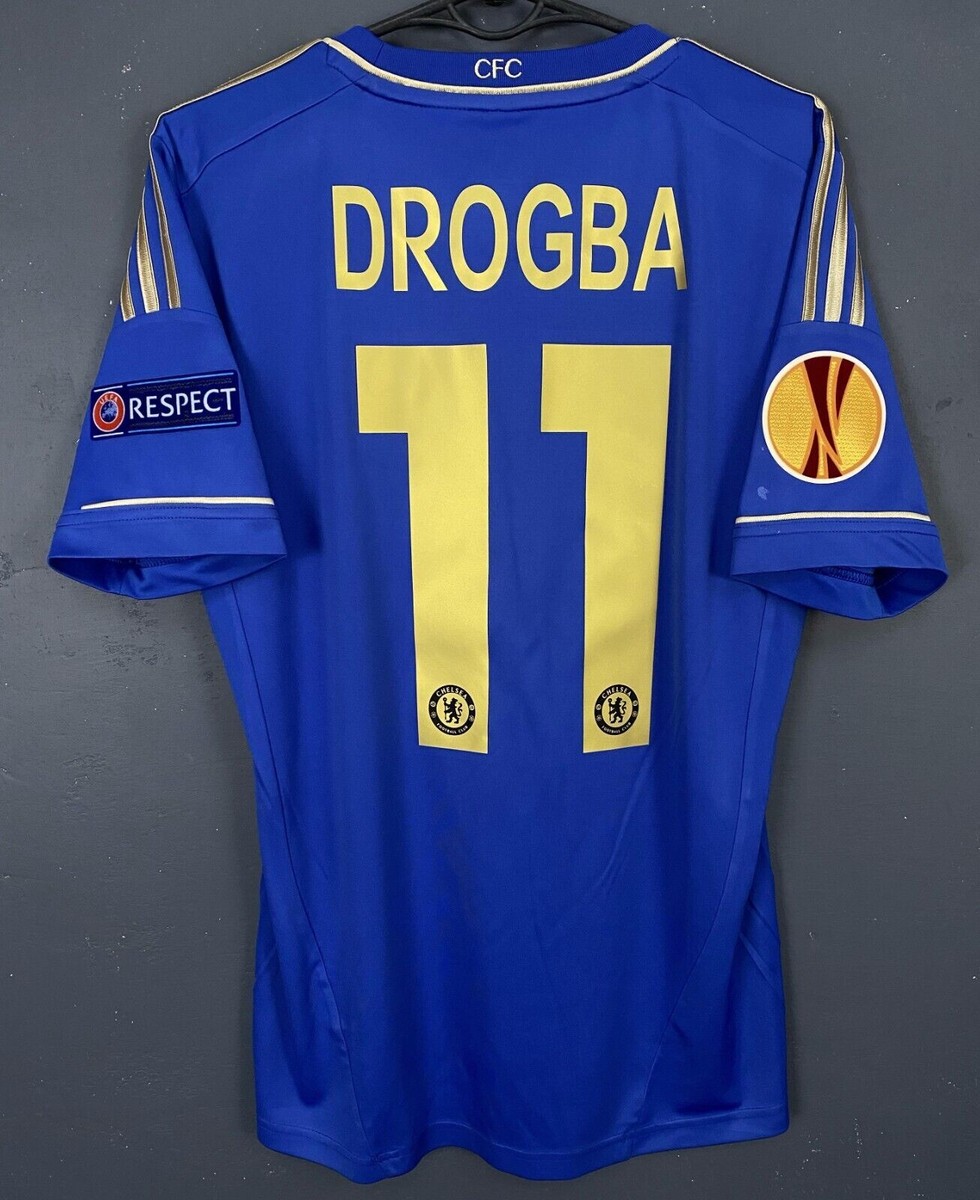 MEN FC CHELSEA 2012/2013 DIDIER DROGBA UEFA SOCCER FOOTBALL SHIRT