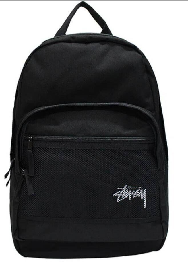 Stussy Backpack logo color Black 100% Polyester fashion goods