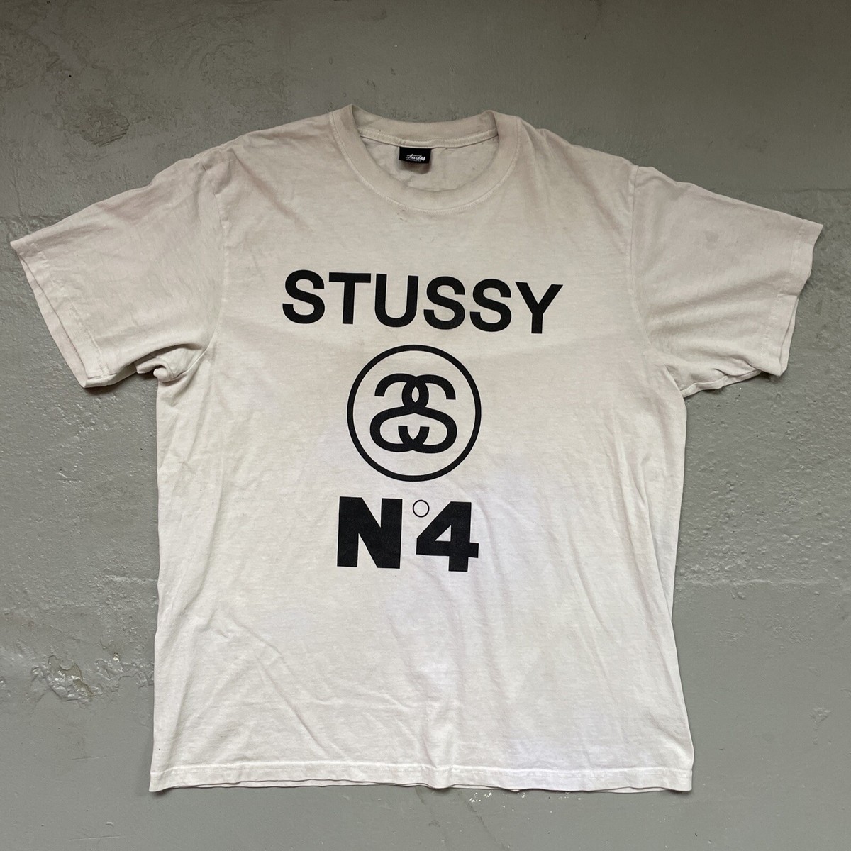Vintage Stussy N4 Spell Out Logo T-Shirt Made in USA 1990s Y2K
