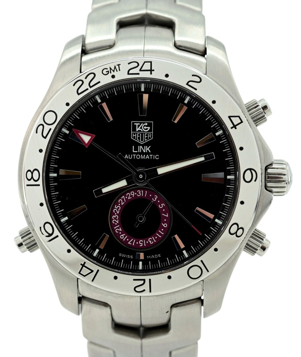 Men's 41mm Tag Heuer LINK Automatic LE Tiger Woods GMT SS Watch