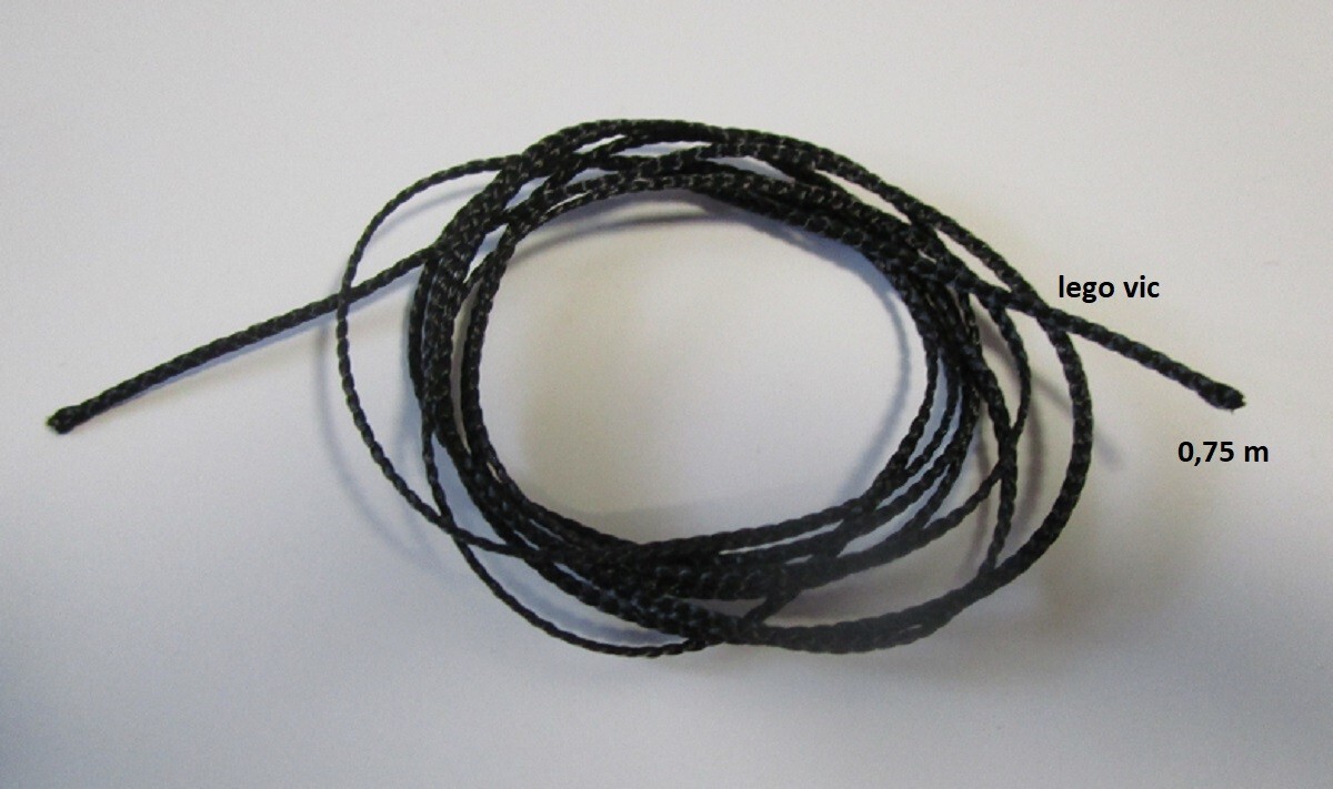 Lego x77cc75 Black String Cord Medium Thickness 0,75m bateau