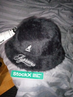 New SUPREME KANGOL, size:LARGE, furgora bermuda black furry bucket