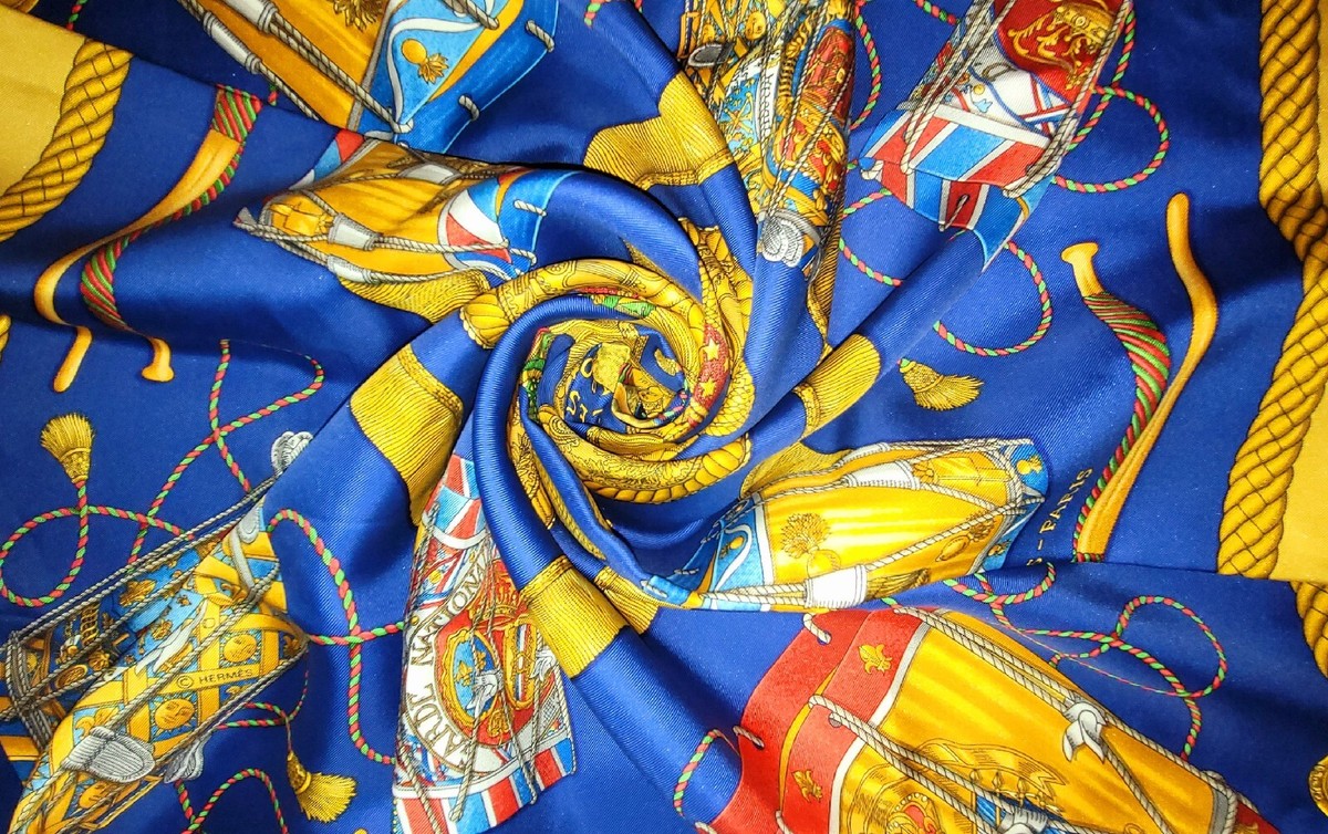 Hermes Les Tambours Carre 90 Silk Scarf Vintage By Metz Fashion