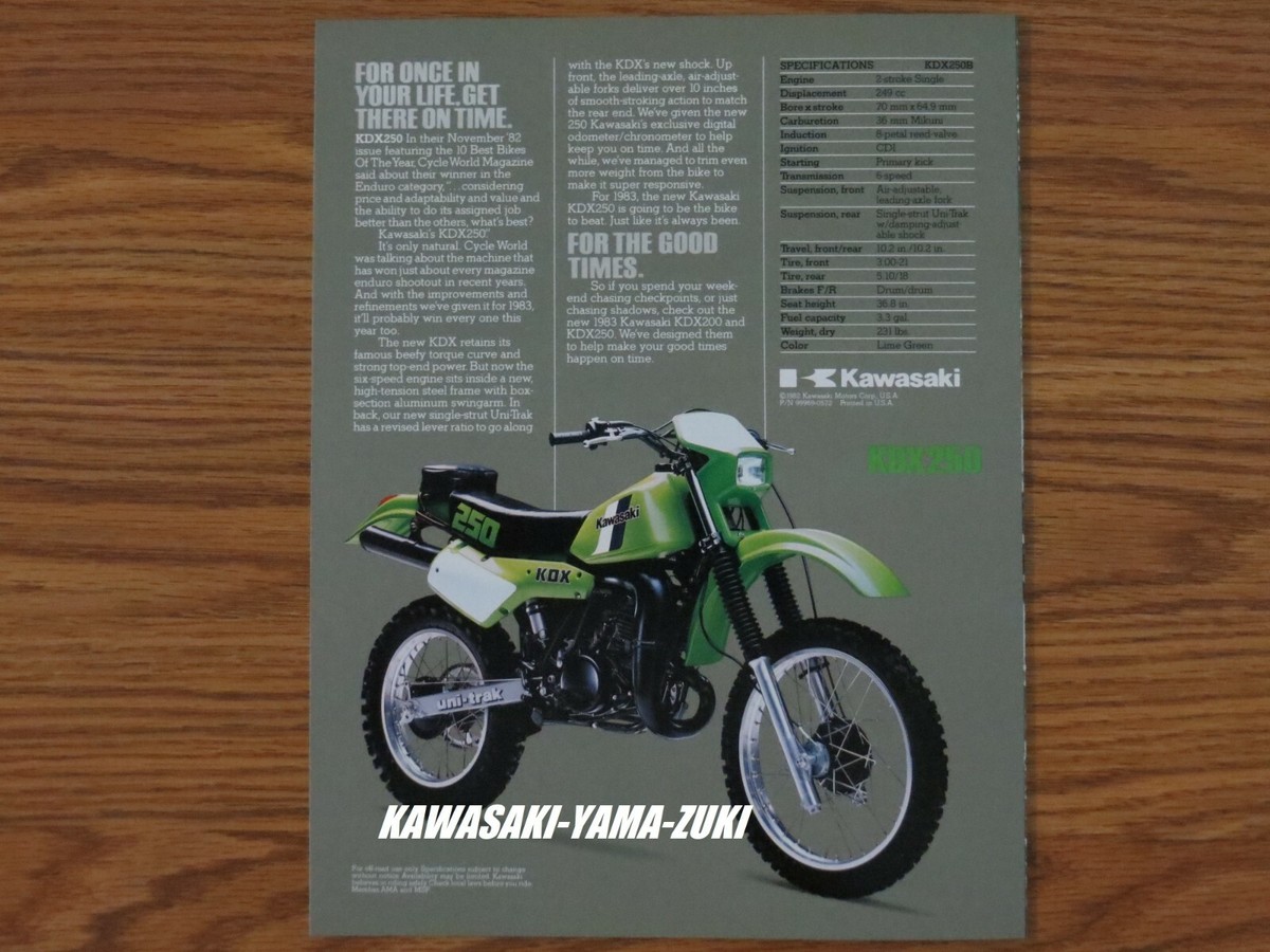 1983 KDX200 KDX250 Kawasaki Sales Brochure [OEM/Original/NEW