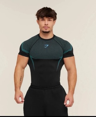 GYMSHARK ONYX V5 - BRAND BLUE SHORT SLEEVE - XXXL | eBay
