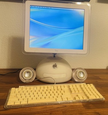 Classic Apple iMac G4 Computer Works Vintage USA Keyboard Speakers
