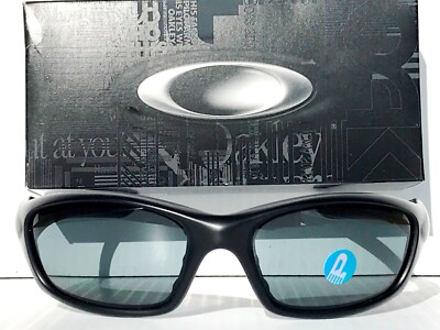 NEW Oakley STRAIGHT JACKET Matte Black w POLARIZED Grey Sunglass