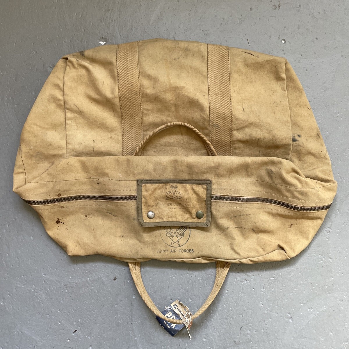 Vintage 1940s WWII US Army Air Forces Parachute Canvas Military