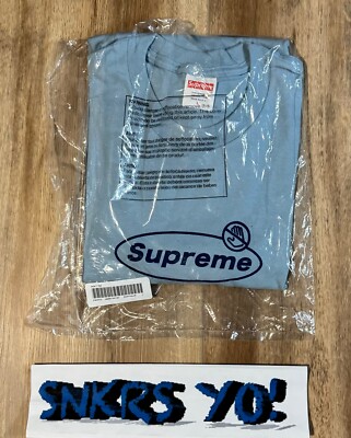 Supreme Warning Tee Dusty Blue (FW22T37) Size Large | eBay