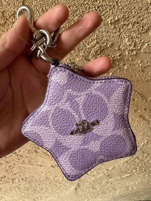 Coach Star Signature Bag Charm Silver/Iris CBl12 Purple | eBay