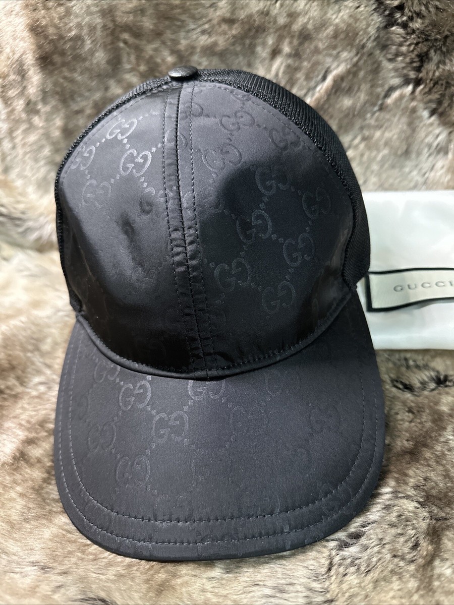 NWT GUCCI Men's GG Baseball Cap In Black 100% Authentic | eBay