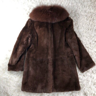 Nakamura Fur Ginza Akasaka Fur Coat Medium Length Brown voluminous