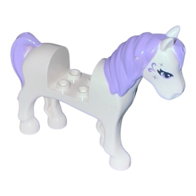 LEGO 93083 WHITE Horse w/ 2 x 2 Cutout LAVENDER Eyes Decoration