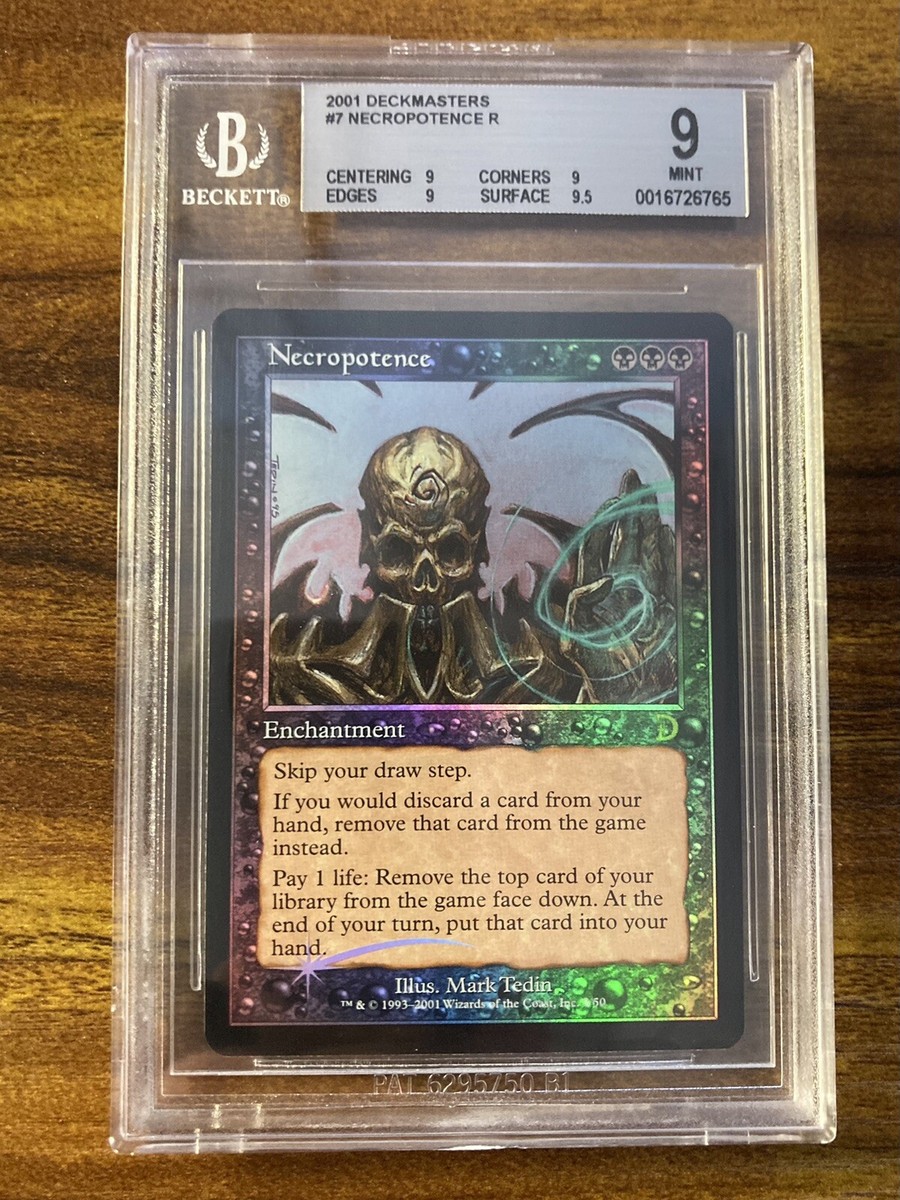 MTG✨NECROPOTENCE FOIL✨Deckmasters BGS Quad 9's+ MINT RARE 2001