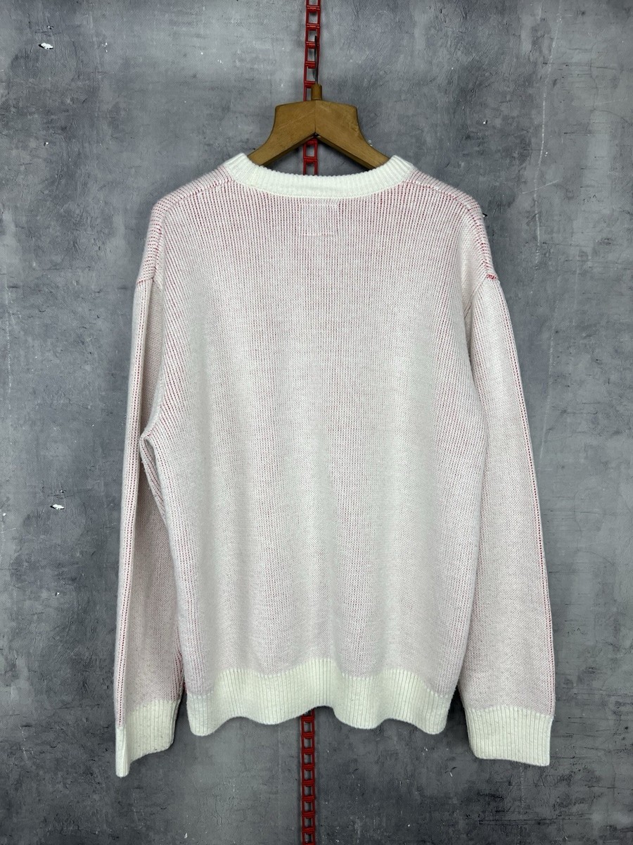 Supreme Nike Swoosh Sweater Knit SS19 Sz L White/Red | eBay