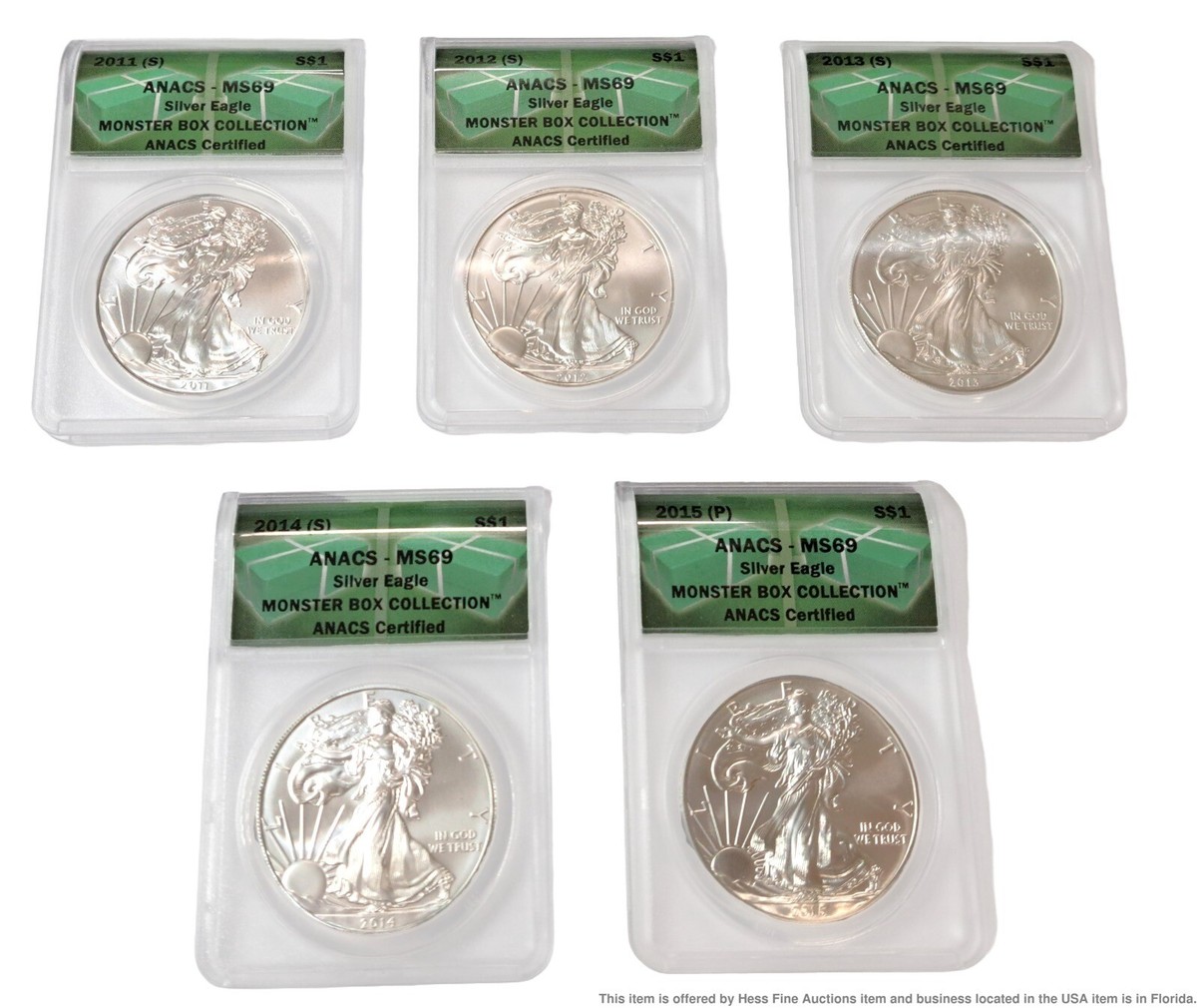 貴重】2014 アメリカ 米国 シルバーイーグル MS69 ガバメントボックス