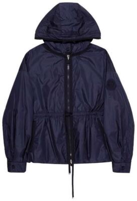 Moncler MERETZ GIUBBOTTO Hooded Nylon Windbreaker Jacket Navy Blue