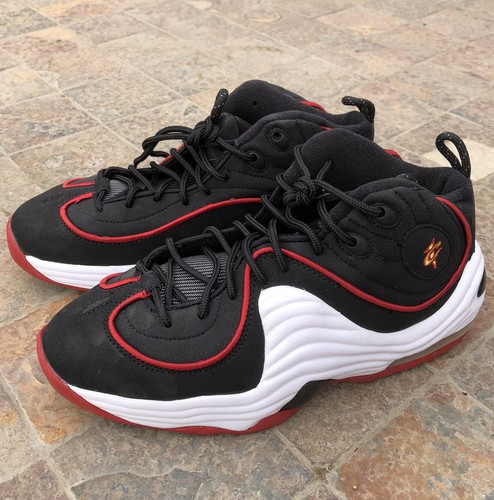 Nike Air Penny II 2 Miami Heat Youth Size 6.5 Black White Red Zoom