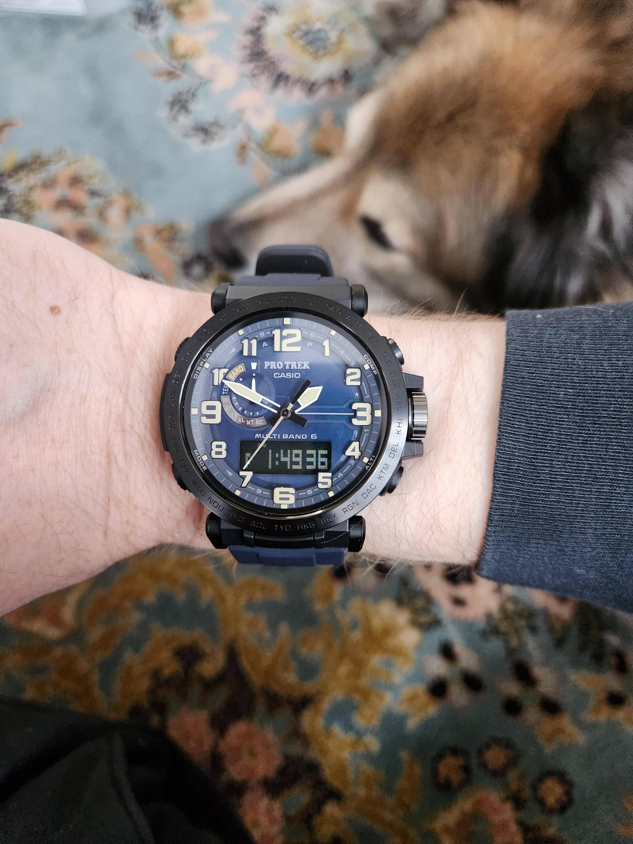 Pro Trek PRW6600Y-2. Solar, Atomic, Triple Sensor. Navy Blue. : r