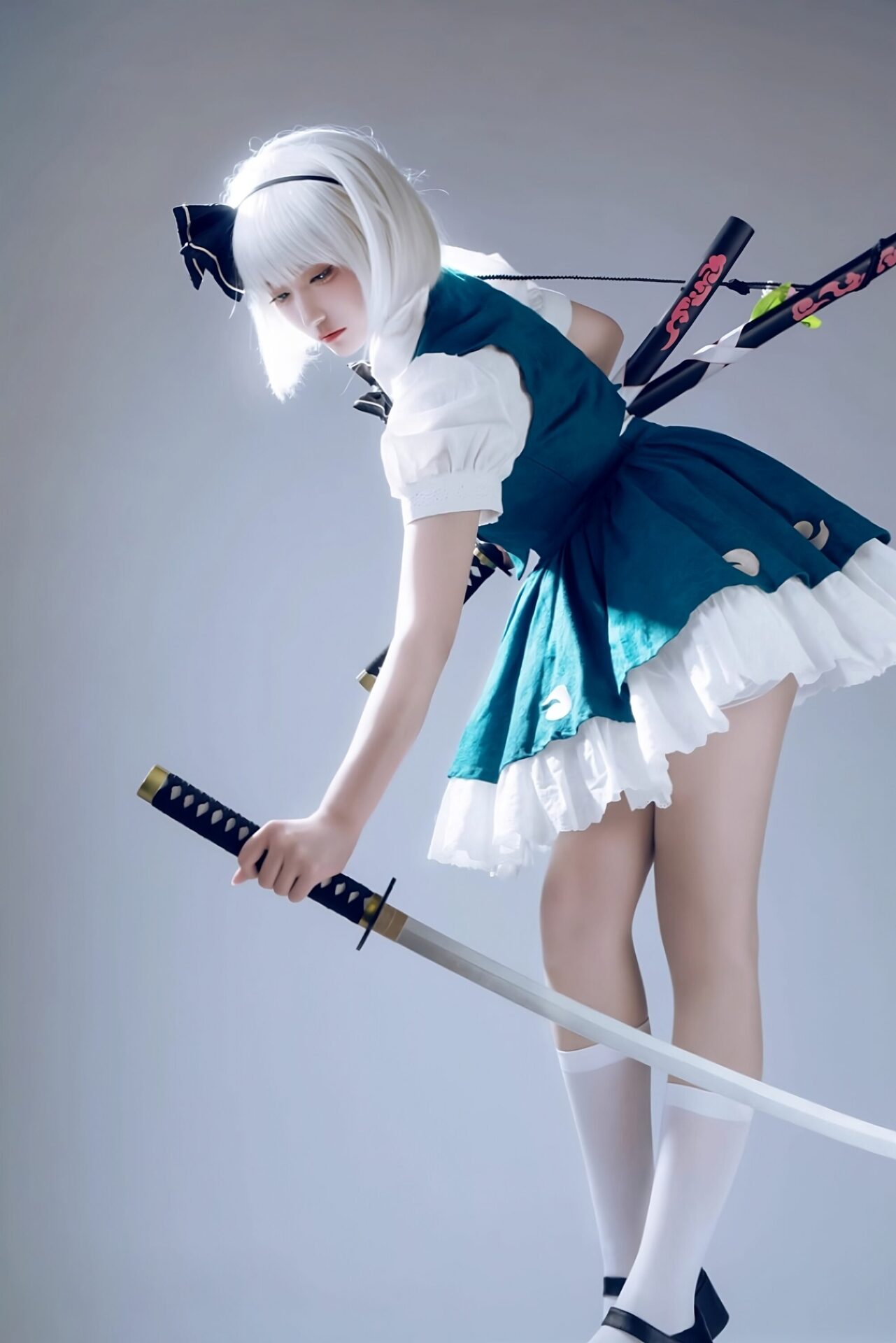 東方Project: 魂魄妖夢 コスプレ 黄緑・半袖版 (森森仙) SailorStyle