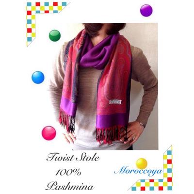 パシュミナストール◇【レッド】 - ハンドメイドモロッコ雑貨ショップ