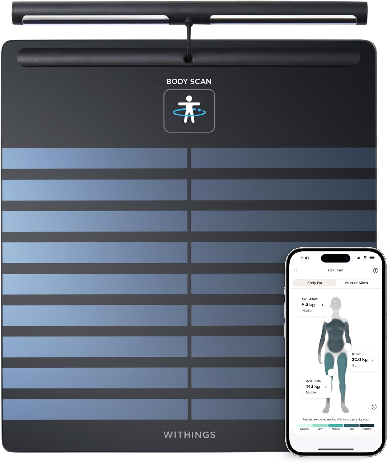 WITHINGS Body Scan - Wi-Fi connected scale to improve your health