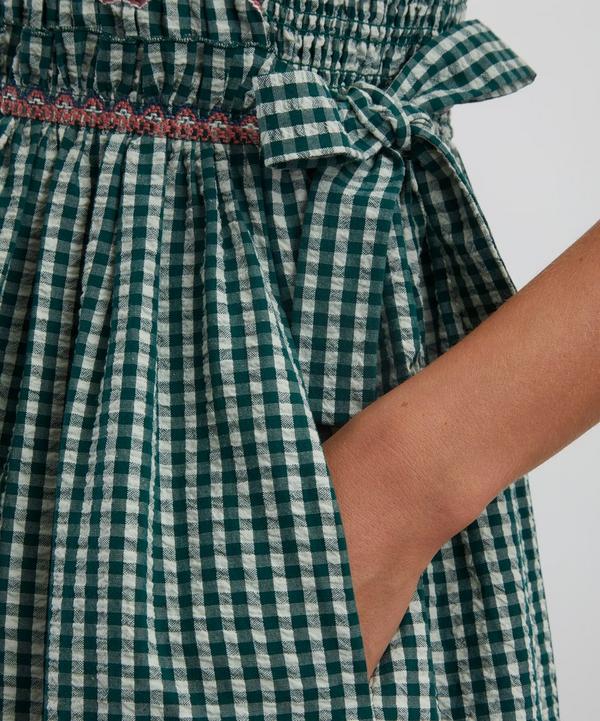 Hunter Bell Larissa Green and White Gingham Midi Dress | Liberty