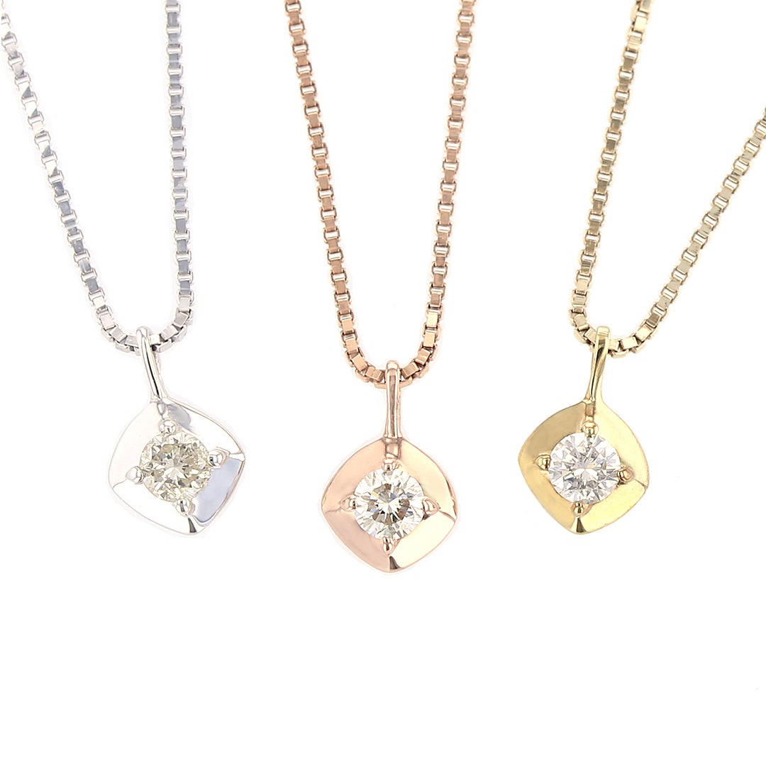 K10 PG/YG/WG ダイヤモンド ネックレス 一粒 | IKEDAジュエリーオンライン