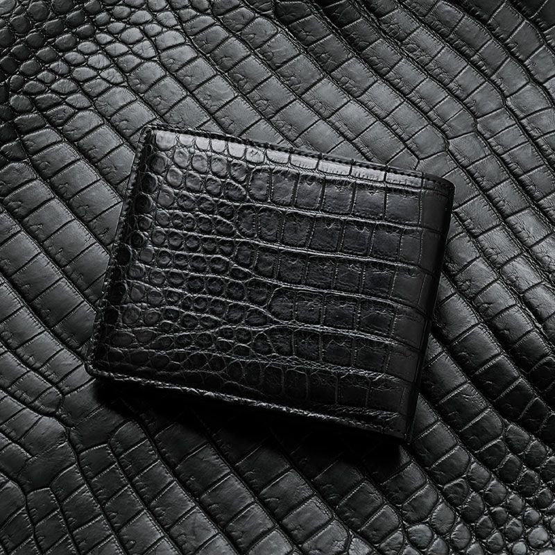 池田工芸】「黒」のマットクロコの“一番裁ち”。マットクロコダイル 2