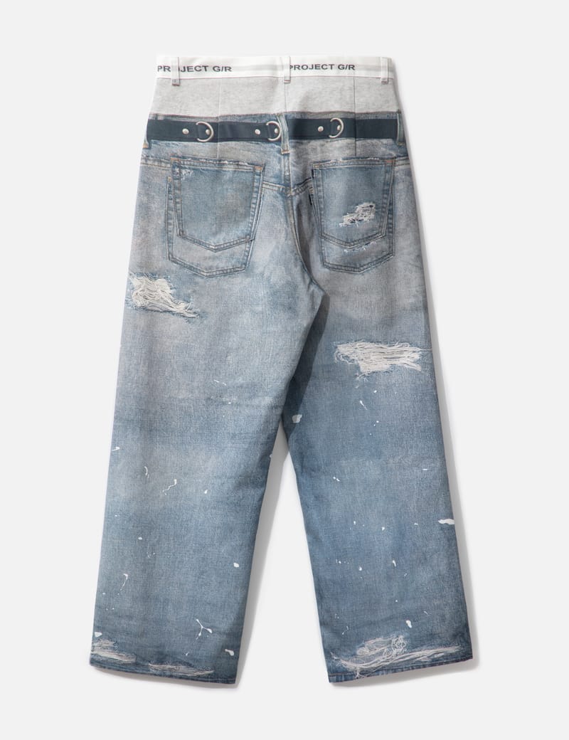 PROJECT G/R - TROMPE-L'ŒIL DENIM PANTS | HBX