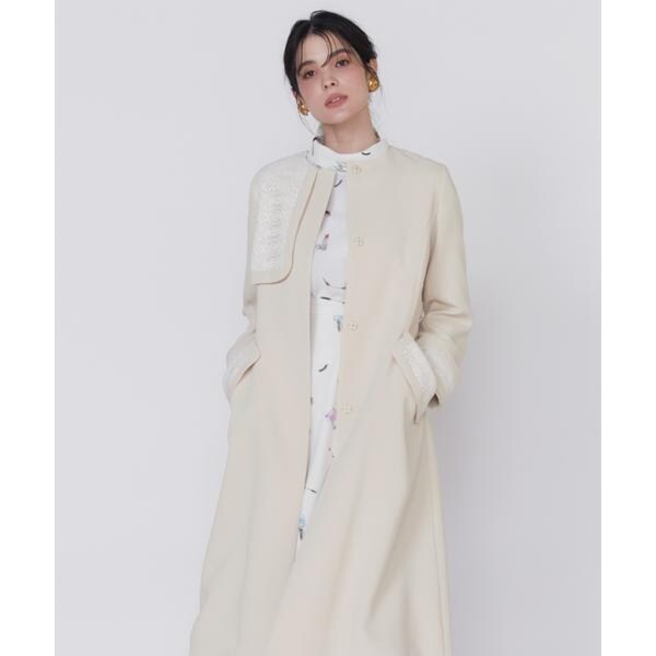 大きいサイズ》レースドッキングトレンチコート | マーリエ ル