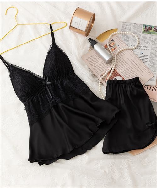 ミーロワールおリボンレースパフTOPSパールレースショートパンツ