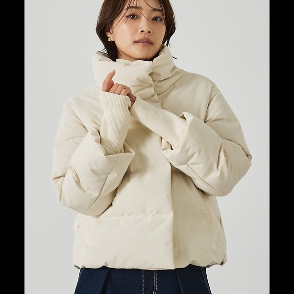 WEB Domani掲載】袖リブシームレススタンドダウン/ロングセラー/定番