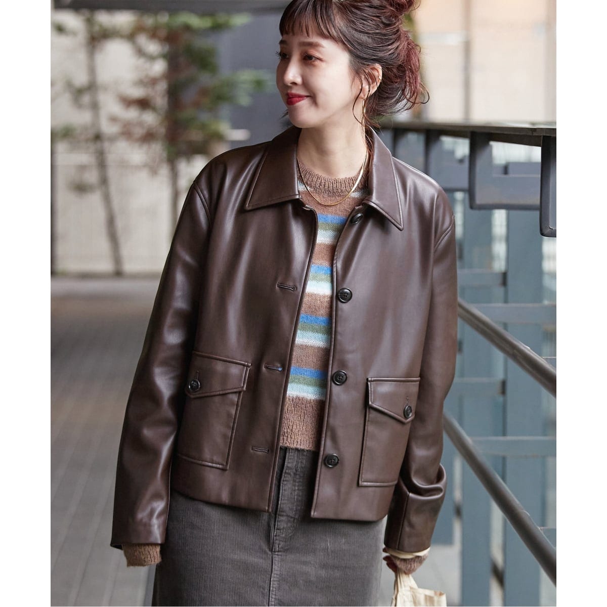 フェイクレザーボクシーカバーオール | ベーセーストック(B.C STOCK