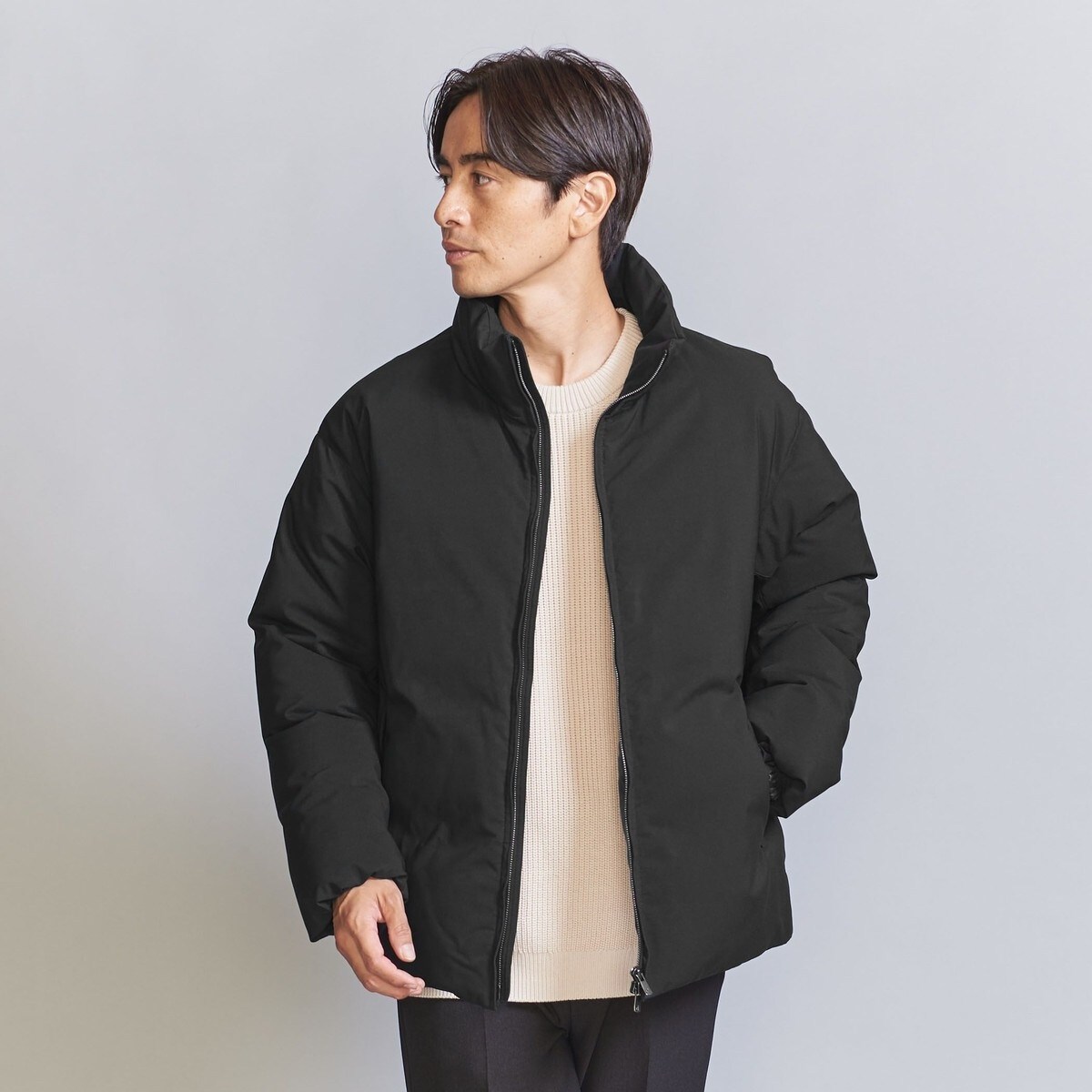 小松マテーレ スタンドカラー ダウンジャケット -700FP 撥水機能