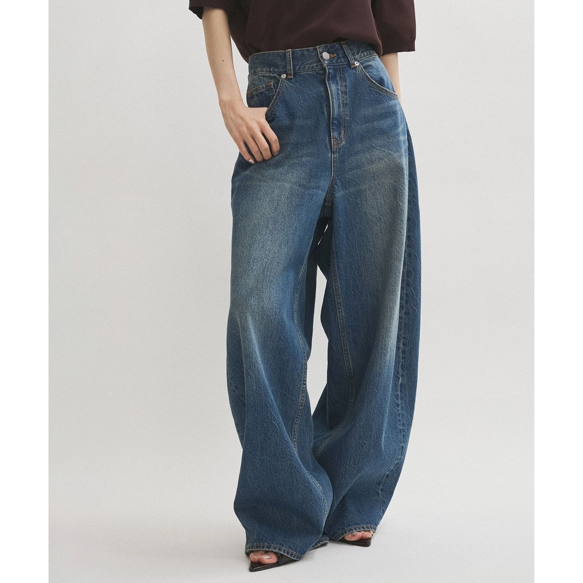 サステナブル】バックタックワイドデニム | アダムエロペ(ADAM ET ROPE