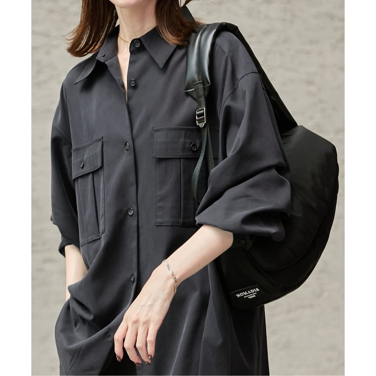 ジャーナルスタンダードペイズリープリントカイキンシャツブラック