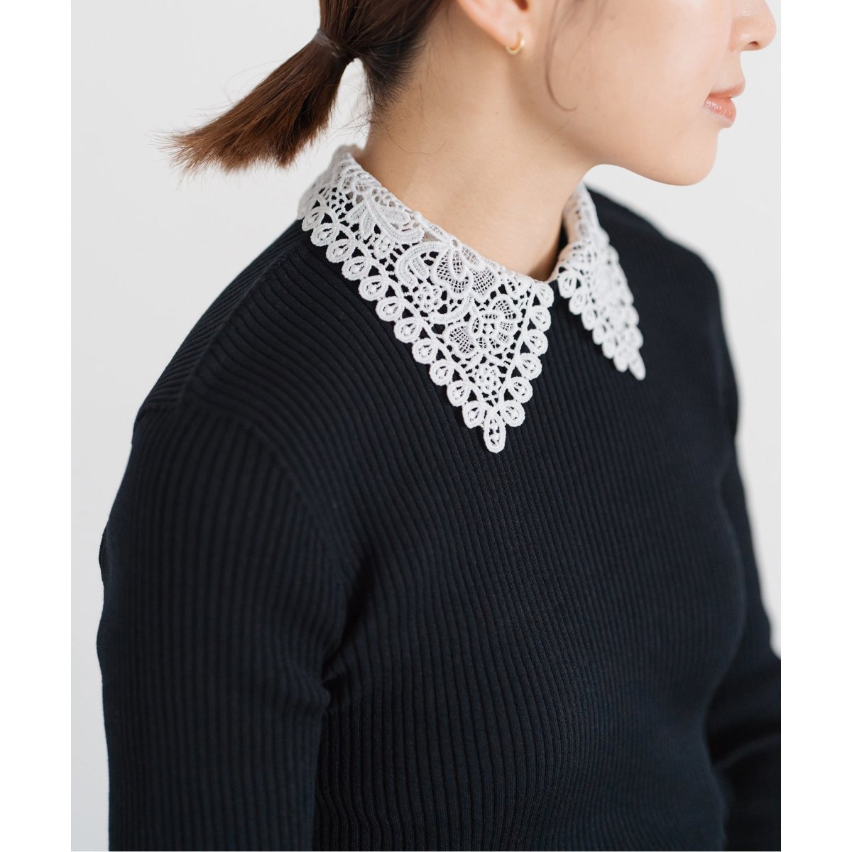 レース襟ホールガーメント リブプルオーバー | イエナ(IENA) | マルイ