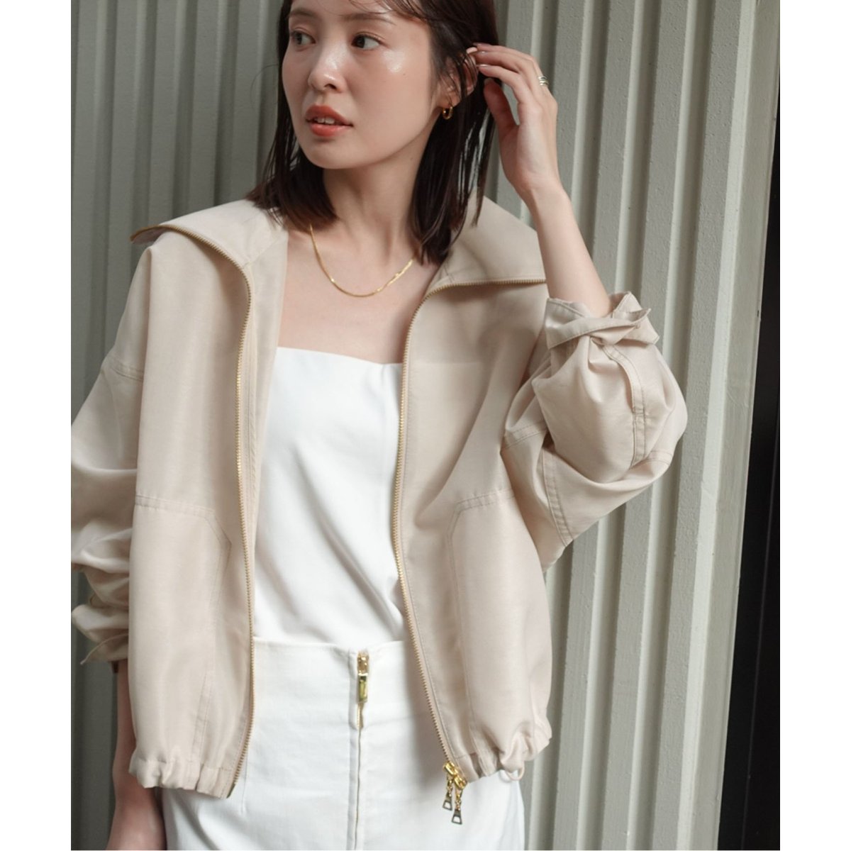 ミルキーシアースタンドカラーパーカーブルゾン | ノーブル(Noble