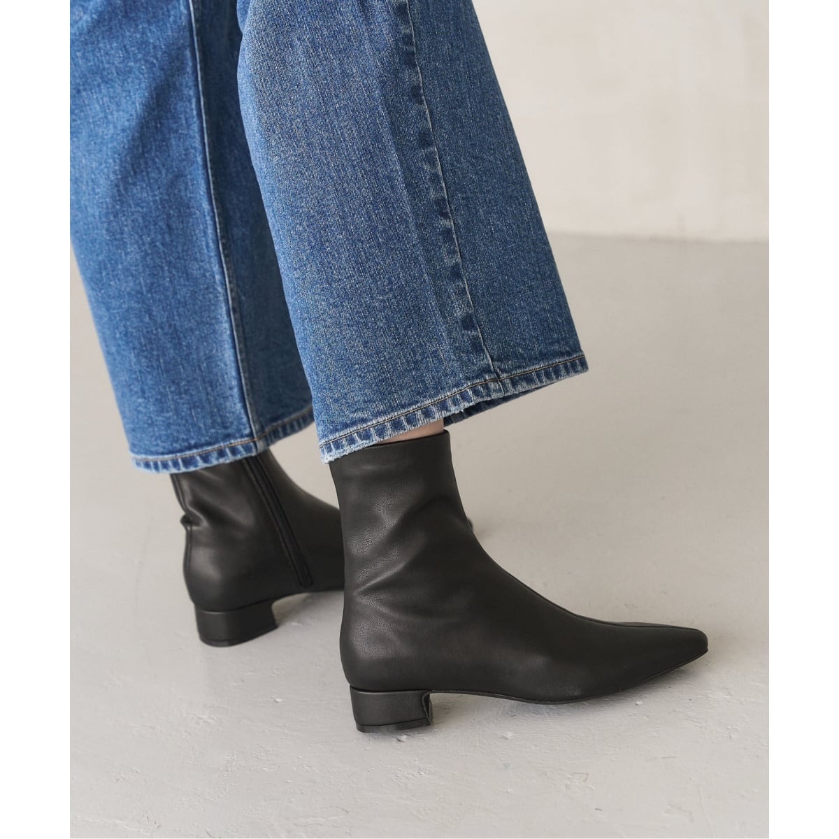 追加》3cmフレンチスクエアフィットショートブーツ | ルタロン(LE