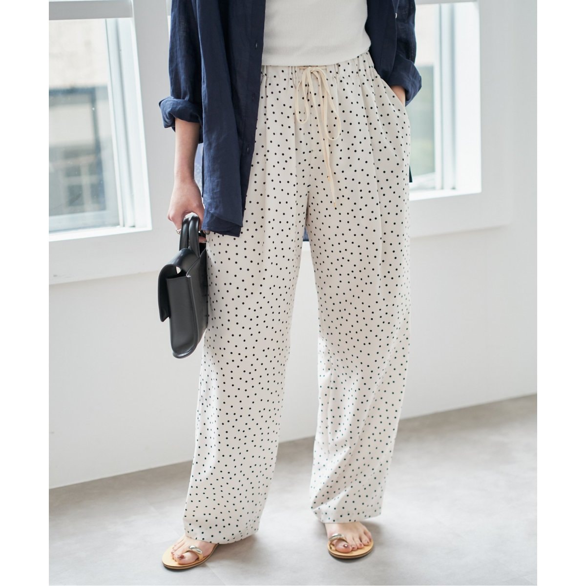WEB限定》ドットプリントイージーストレートパンツ | スピック＆スパン