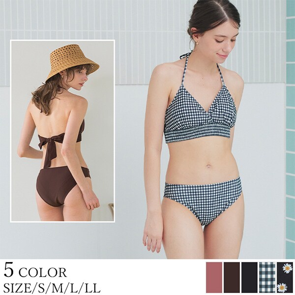 SEA DRESS】ﾊﾞｯｸﾘﾎﾞﾝﾎﾙﾀｰﾈｯｸﾋﾞｷﾆ/水着 | ティティベイト(titivate