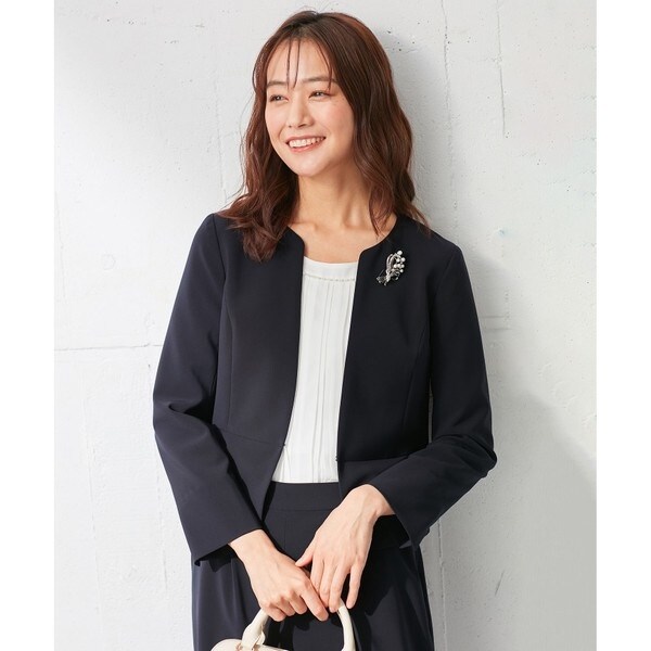 セットアップ対応】セレモニーダブルクロス ノーカラー ジャケット