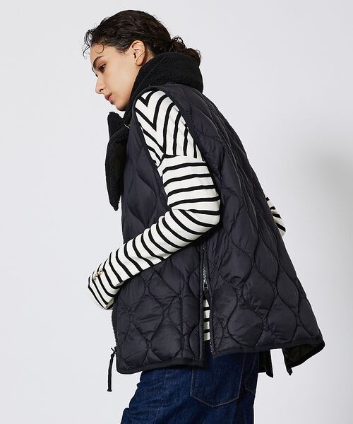 TAION/タイオン】ミリタリー VネックWジップ ダウンベスト-ソフト