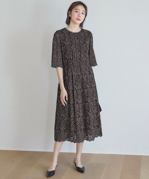 洗える】フルールコードレース ワンピース （ロング・マキシ丈