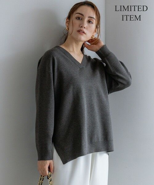 セール】 【Lサイズ限定/洗える】ヴィスコースストレッチ Vネック