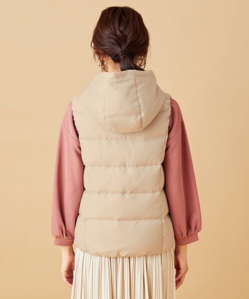 セール】 【洗える】サージツイルフード ダウンベスト （ダウン