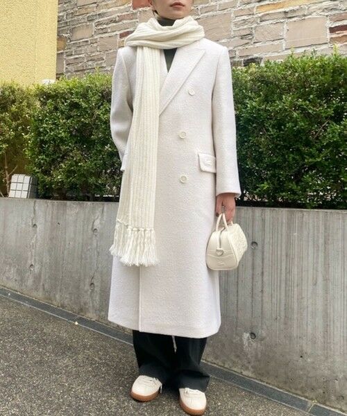 セール】 ダブルブレストウール ロングコート （その他アウター